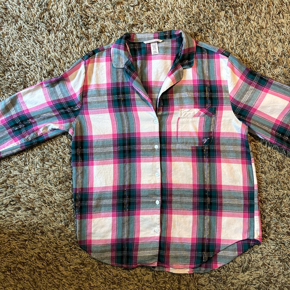 Victoria's Secret Pink and Gray Pajama Set Intimates & Sleepwear